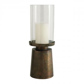 Photophore Danaé Verre Alu Doré GM Blanc d'Ivoire