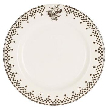 6 Assiettes Plates Damier Anthracite Comptoir de Famille