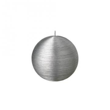 Bougie Ronde Striée Argent D6cm