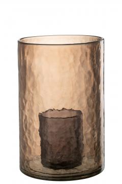 Photophore Double Verre Ocre GM