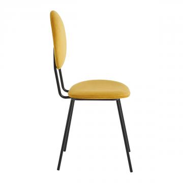 Chaise Colette Velours Safran Blanc d'Ivoire
