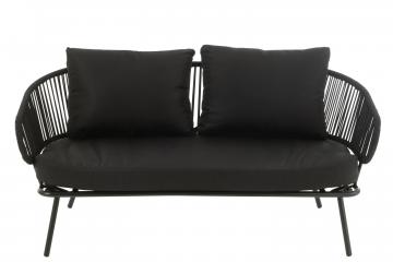 Salon de Jardin Poa Noir 3 Pièces