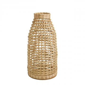 Vase Umala Rotin Métal PM 61cm Blanc d'Ivoire
