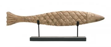 Statue Poisson Manguier Naturel PM Blanc d'Ivoire