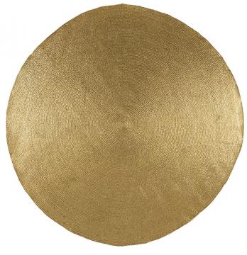 Tapis Apollo Jute Doré Rond Blanc d'Ivoire (2 tailles)