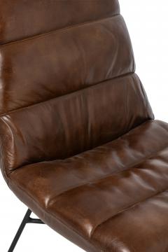 Chaise Cuir Marron Indus Vintage