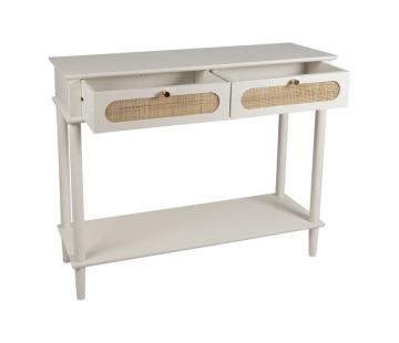Console 2 Tiroirs Nolita Blanc Naturel
