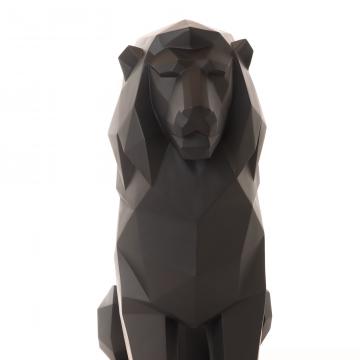 Statue Lion Origami Noir Mat (Outdoor)