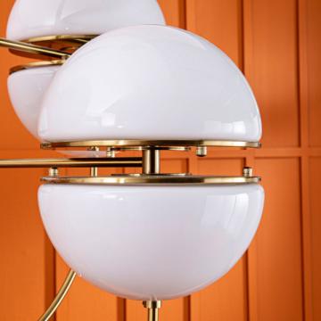 Lustre Montparnasse Métal Doré Opaline