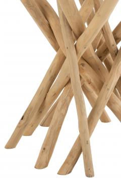 Table à Manger Ronde Branches de Teck Naturel