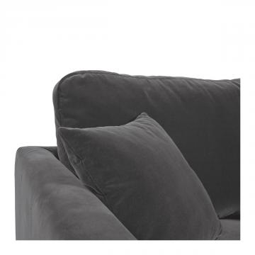 Fauteuil Angie Velours Gris Foncé Blanc d'Ivoire