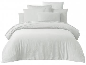 Drap Housse Taloa Blanc Satin de Coton Lavé (4tailles)