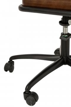 Chaise Bureau Réglable Cuir Marron Indus Vintage