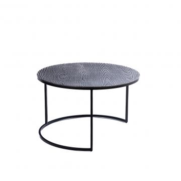 S/3 Tables Basses Rondes Gigognes Etain