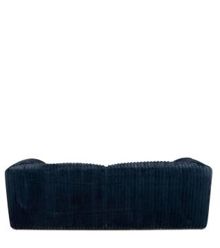 Canapé Cologne Velours Bleu Groses Côtes 3P Athezza