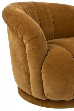 Fauteuil Tournant Velours Moutarde