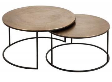 Tables Basses Gigognes Felia Métal Doré
