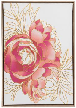Toile Cadre Fleur 3D Gold 60*90