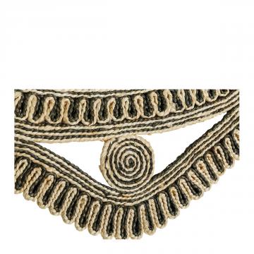 Tapis Kishi Jute Blanc / Noir Blanc d'Ivoire ø200cm