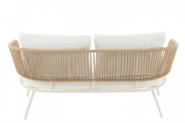 Salon de Jardin Poa Blanc Naturel 3 Pièces