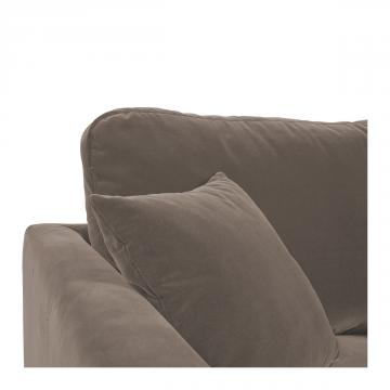 Fauteuil Angie Velours Taupe Blanc d'Ivoire