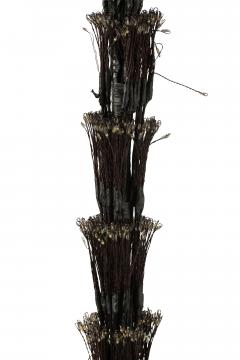 Sapin de Noël Noir Led Blanc Chaud H240cm