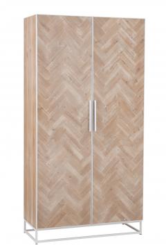 Armoire 2 Portes Zig Zag Naturel Blanc