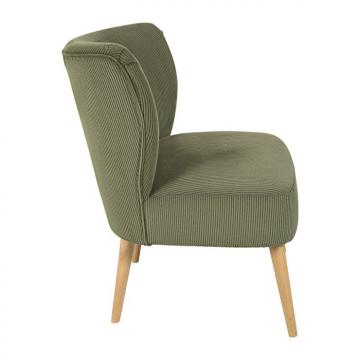 Fauteuil Eléonore Velours Côtelé Kaki