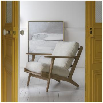 Fauteuil Jules Bouclettes Crème Blanc d'Ivoire