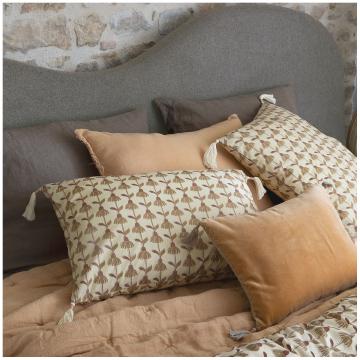 Tête de Lit Serena Tissu Gris 200cm Blanc d'Ivoire