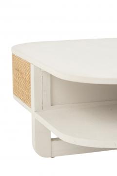 Table Basse Molly Bois Blanc Rotin Naturel