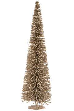 Sapin de Noël Boules Paillettes Champagne 119cm