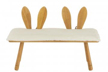 Chaise Enfant Lapin 2 Places Bois Naturel