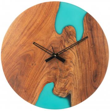 Horloge Moderne Bois d'Acacia Résine