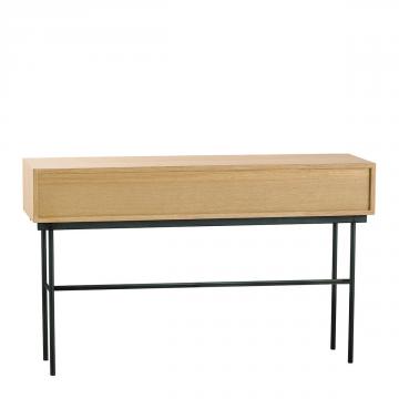 Console Augustin 2 Tiroirs Chêne Cannage Naturel Blanc d'Ivoire
