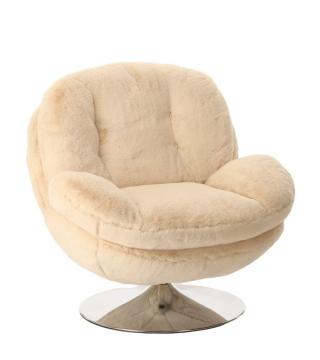 Fauteuil Memento Fausse Fourrure Blanc Athezza