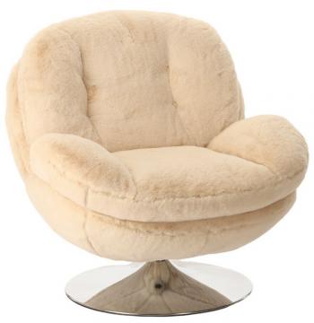 Fauteuil Memento Fausse Fourrure Blanc Athezza