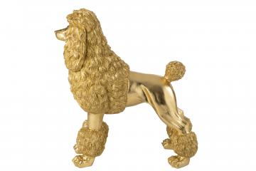 Caniche Debout Doré XXL H79cm