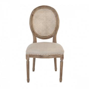 Chaise Médaillon Jute Naturelle Dossier Cannée