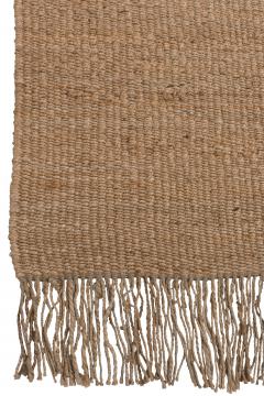 Tapis Effiloché Jute Naturel