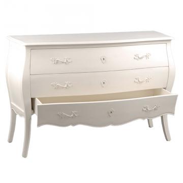Commode 3 Tiroirs Murano Blanc