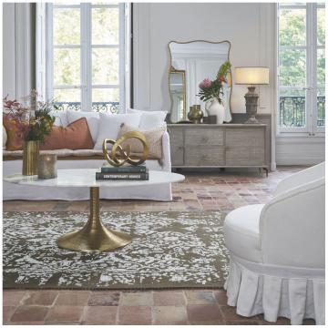 Abat-Jour Ovale Beige Bordé Noir GM