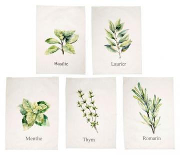 S/5 Torchons Aroma Coton Blanc