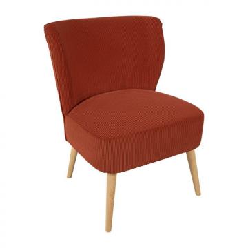 Fauteuil Eléonore Velours Côtelé Terracotta