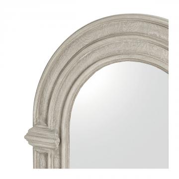 Miroir Arche Bois Patiné Blanc d'Ivoire H100cm