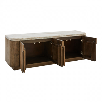 Meuble TV Buren Bois Massif Marbre