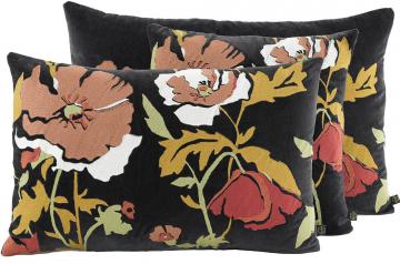 2 x Coussins Bristol Noir Brodé (3tailles)