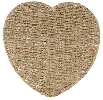 8 Sets de Table Coeur Borneo Naturel Jonc de Mer