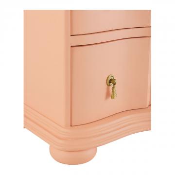 Commode 3 Tiroirs Carlotta Rose Pastel Blanc d'Ivoire