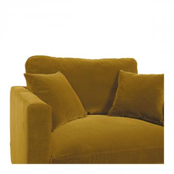 Fauteuil Angie Velours Safran Blanc d'Ivoire